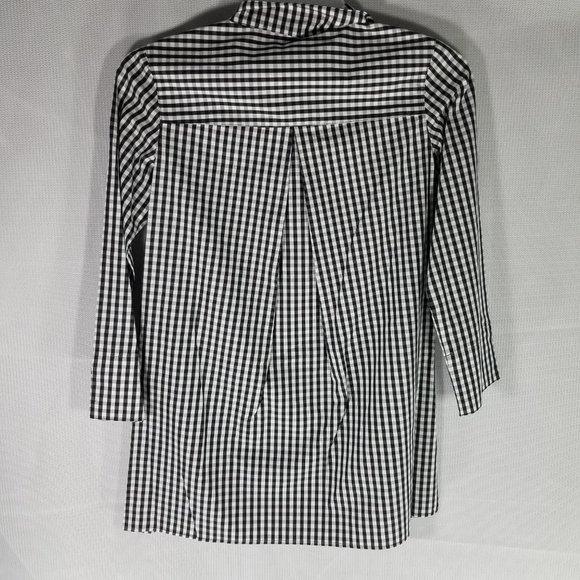 Sara Campbell XS Black White Collared Striped Button Down Tunic Dress Shirt NWT - Picture 4 of 8